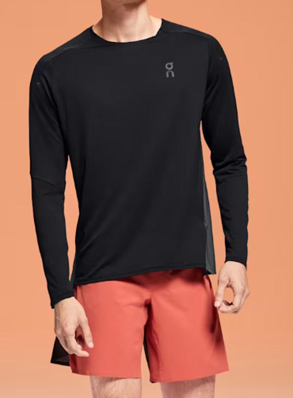 New On Running, On Cloud Men's Performance Long-T Shirt, Black Size Large